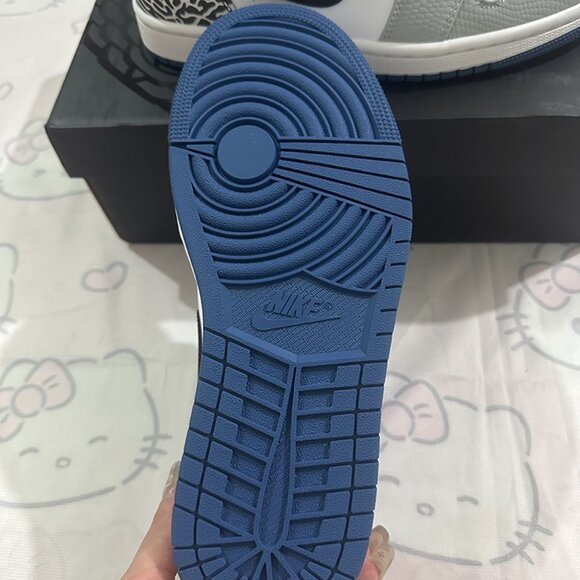 Nike Air Jordan 1 Low Blue And White Low-Top Sneakers - Picture 2 of 6